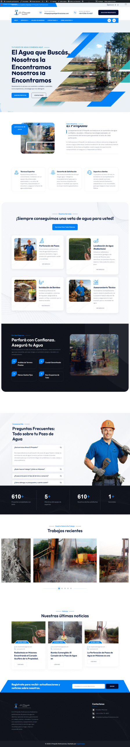 Sitio web de El Pimpollo Perforaciones
