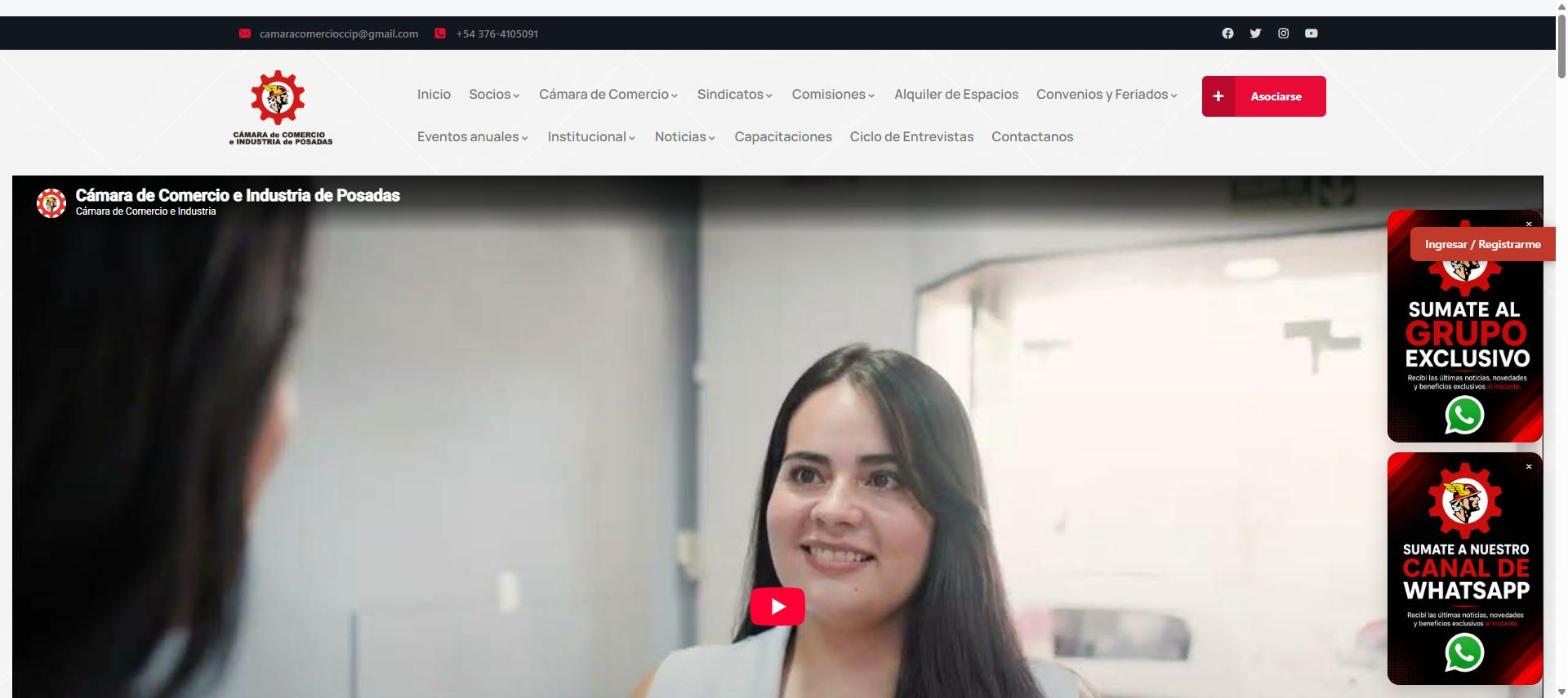 Portal de la Cámara de Comercio e Industria de Posadas