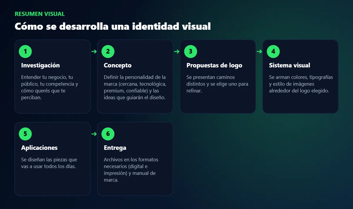 Esquema de pasos: identidad visual de marca
