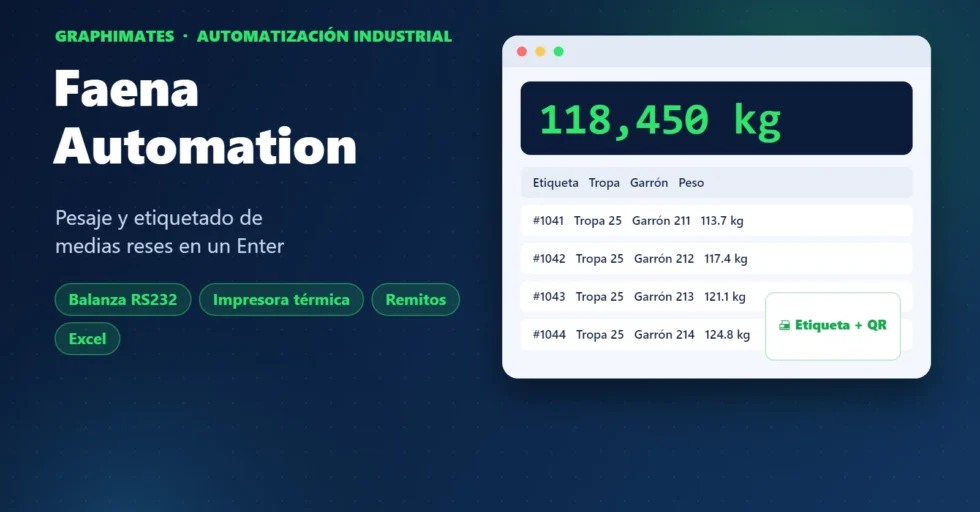 Faena Automation, sistema de pesaje y etiquetado desarrollado por Graphimates